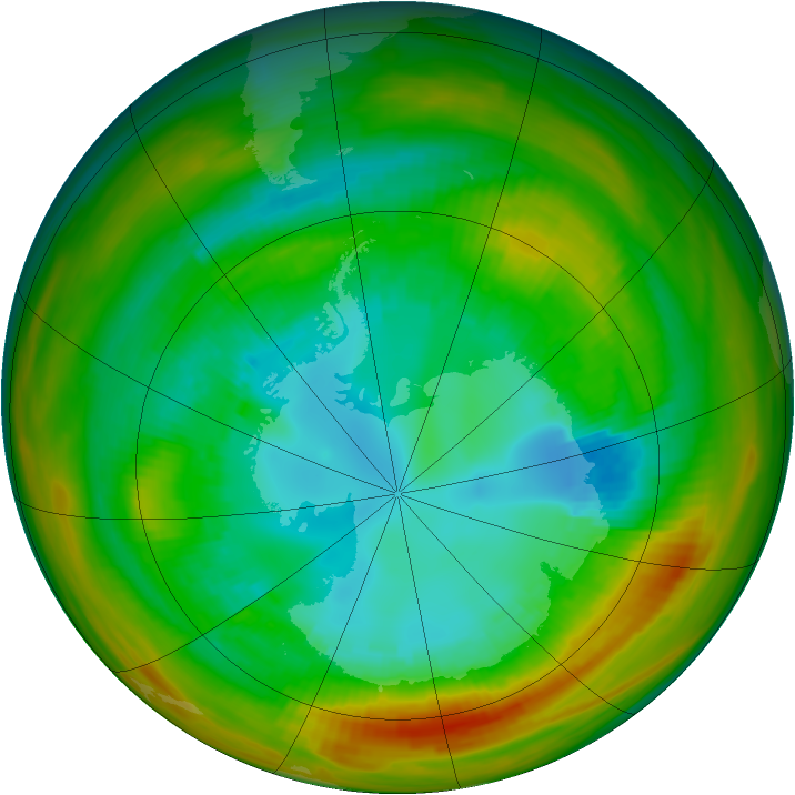 Antarctic ozone map for 20 August 1979